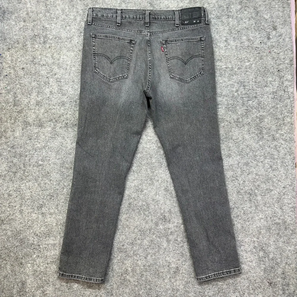 Levi's 511 Slim‎ Fit Jeans Men's Size 38x30 Gray Stretch Denim Pants